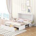 thumbnail image 1 of Murphy Bed Queen, Bed Frame with Drawer And Little Shelves on Each Side, Modern Queen Size Murphy Bed  for Living Room Bed Room Apartment, White, 1 of 9