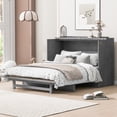 thumbnail image 1 of Murphy Bed Queen Size, Cabinet Bed with Charging Station Large Storage Drawer for Home Office or Small Room, Hideaway Bed Full Foldable Platform Bed,  Gray, 1 of 8