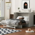 thumbnail image 1 of Murphy Bed Queen Size, Cabinet Bed with Charging Station Large Storage Drawer for Home Office or Small Room, Hideaway Bed Full Foldable Platform Bed,  White, 1 of 8