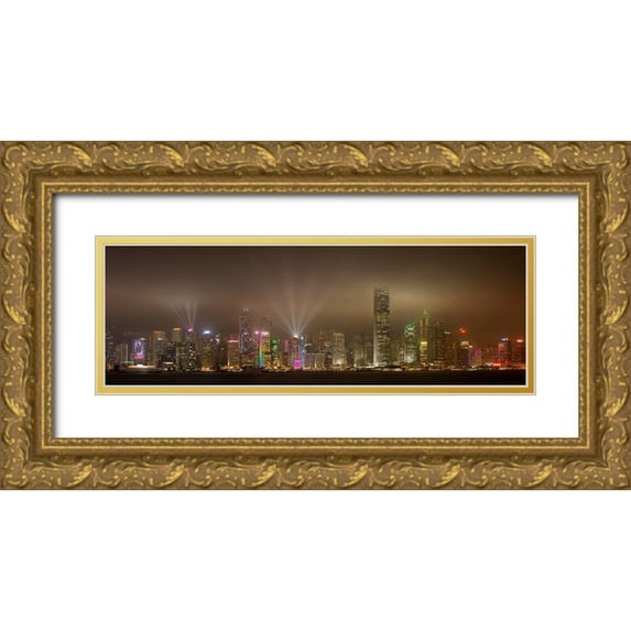 Murphy, Daniel 24x11 Gold Ornate Wood Framed with Double Matting Museum Art Print Titled - Hong Kong Island