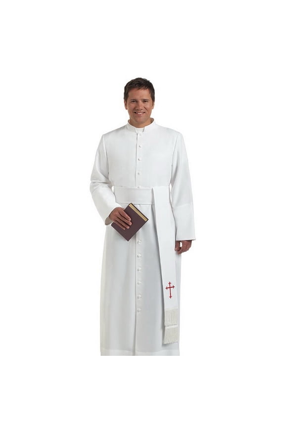 H-101 Carlisle Cassock - White-HM537
