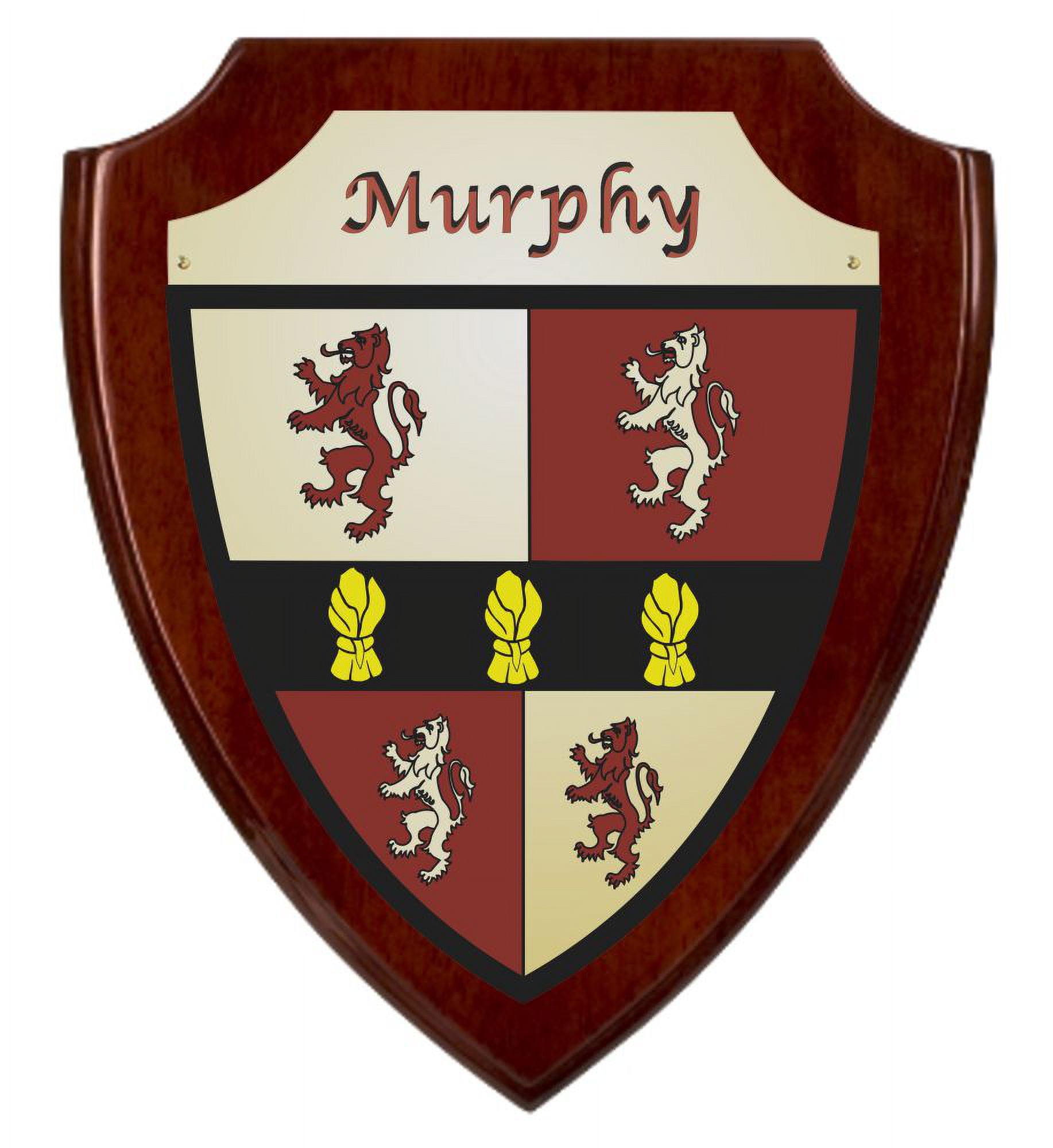 Murphy Irish Coat of Arms Shield Plaque - Rosewood Finish