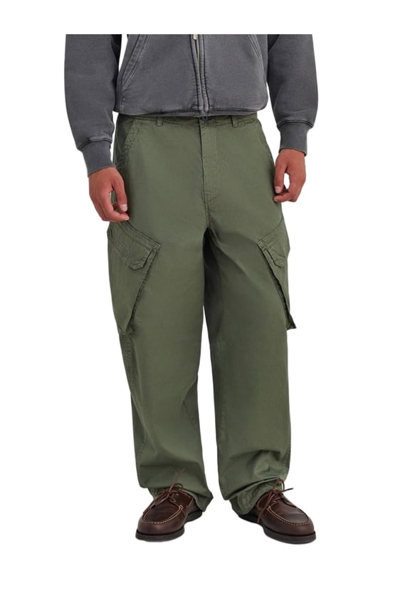 Green Marine Relaxed Fit Cotton Cargo Pants (Men's)