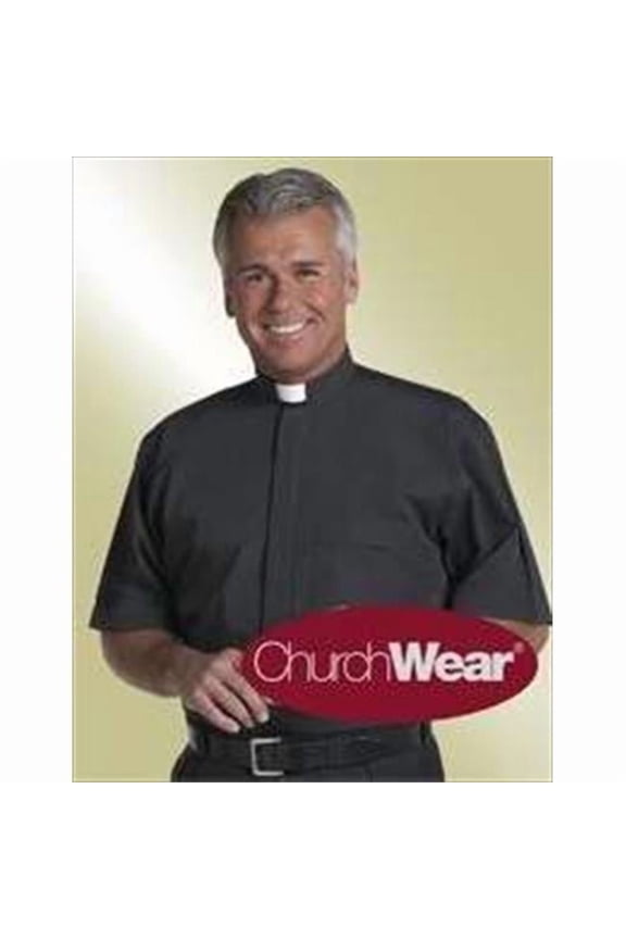 36180 Clerical Shirt Short Sleeve With Tab 16 In Black