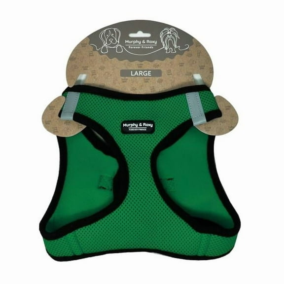 Murphy & Roxy No-Pull Dog Harness – Adjustable Vest Harness with Reflective Trim for Small to Medium Dog Breeds – Heavy-Duty and Comfortable for Walking, Training for Pets, Green (Size XL)