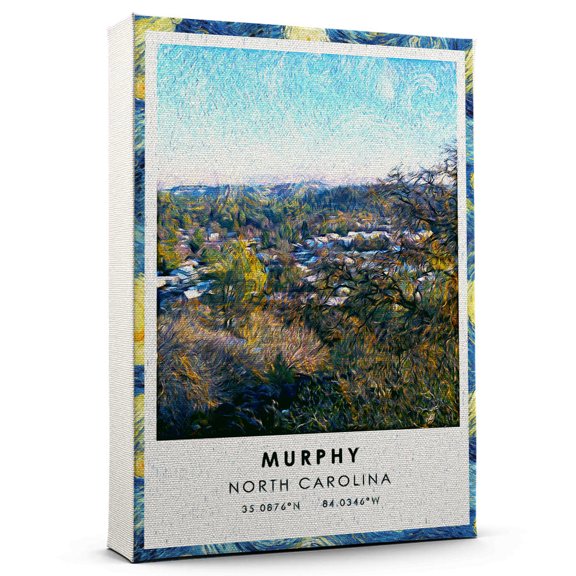 Murphy Travel Canvas, North Carolina Travel Art Canvas, Murphy Travel City Canvas, Travel Artwork Canvas