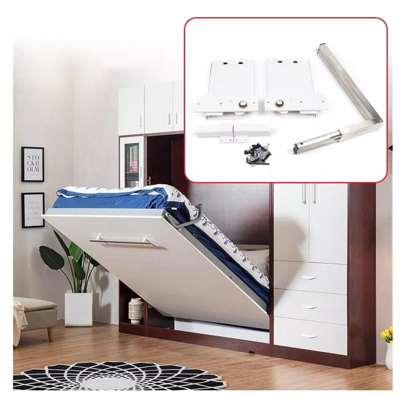 Murphy Wall Bed DIY Murphy Bed Kit Mechanism Hardware Kit Horizontal ...