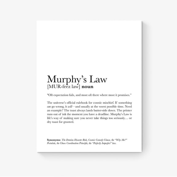 Murphy's Law Educational Wall Art Science Classroom Decor Living Room Bedroom Office