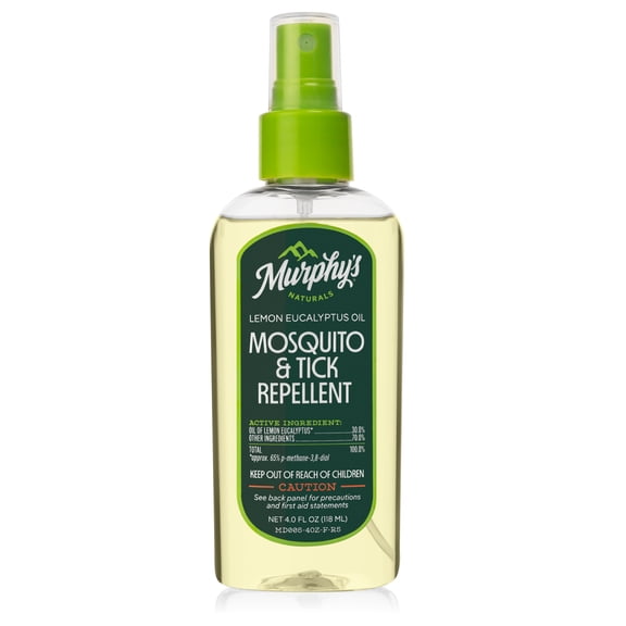 Murphys Naturals Plant-Based Mosquito & Tick Repellent Spray, Lemon Eucalyptus Oil, 4oz