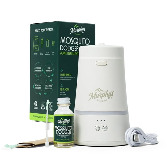 Murphys Naturals Plant-Based Mosquito Dodger Zone Repellent, Includes 1 Essential Oils Bottle