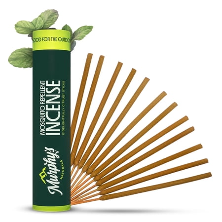 Murphy’s Naturals Mosquito Repellent Incense Sticks, 12 Count, Bug Repellent with Citronella for Patio & Camping, 2.5+ Hours per Stick