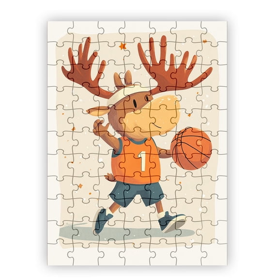 Murphy the Moose Blocker Jigsaw Puzzle by Dancing Littles Jungle - 88 Pieces