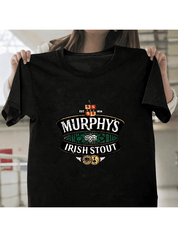 Murphys Irish Stout Vintage Worn Look Beverage Logo Graphic Bar Pub Unisex T-Shirt, up to size 3XL.