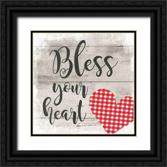 Murray, Amanda 12x12 Black Ornate Wood Framed with Double Matting Museum Art Print Titled - Bless Your Heart