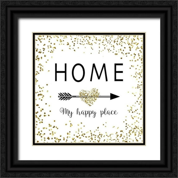Murray, Amanda 12x12 Black Ornate Wood Framed with Double Matting Museum Art Print Titled - Home My Happy Place