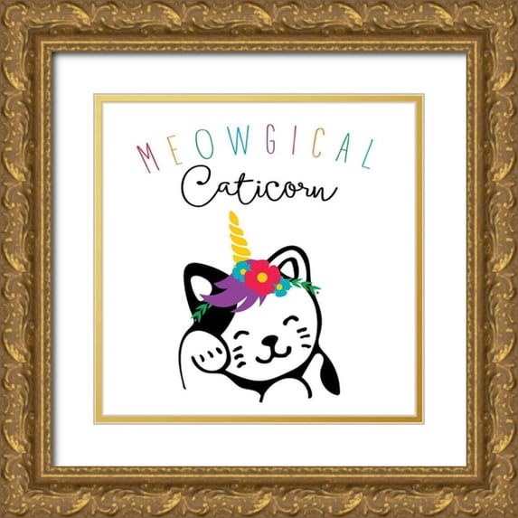 Murray, Amanda 12x12 Gold Ornate Wood Framed with Double Matting Museum Art Print Titled - Meowgical
