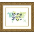 thumbnail image 1 of Murray, Amanda 14x12 Gold Ornate Wood Framed with Double Matting Museum Art Print Titled - Home is World Map, 1 of 4