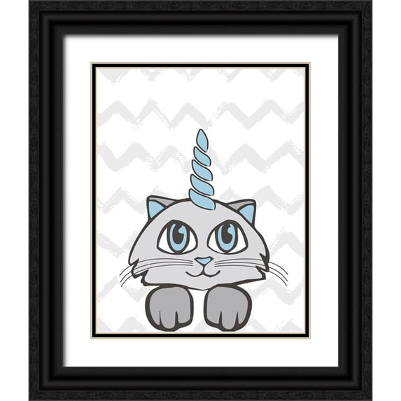 Murray, Amanda 20x24 Black Ornate Wood Framed with Double Matting Museum Art Print Titled - Caticorn II