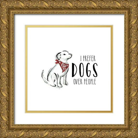 Murray, Amanda 26x26 Gold Ornate Wood Framed with Double Matting Museum Art Print Titled - Dogs Over People