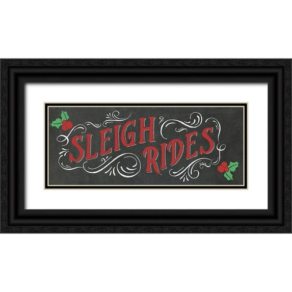 Murray, Amanda 32x15 Black Ornate Wood Framed with Double Matting Museum Art Print Titled - Sleigh Rides