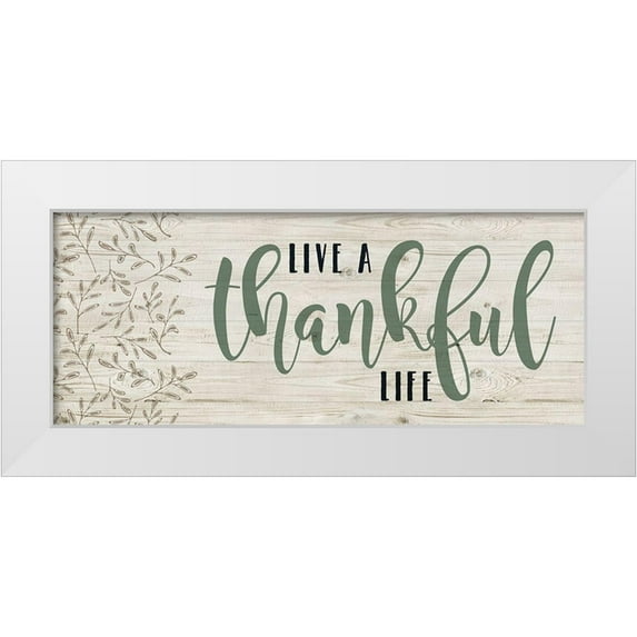 Murray, Amanda 32x15 White Modern Wood Framed Museum Art Print Titled - Thankful Life