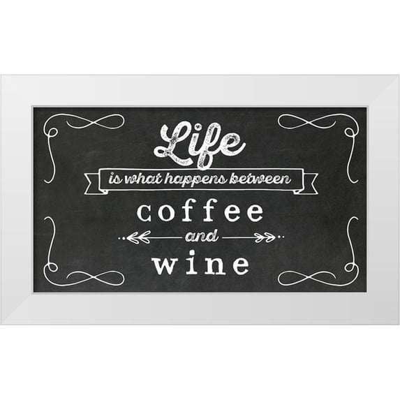 Murray, Amanda 32x20 White Modern Wood Framed Museum Art Print Titled - Coffee and Wine
