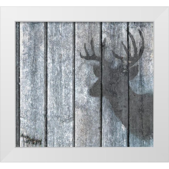 Murray Henderson Fine Art 13x12 White Modern Wood Framed Museum Art Print Titled - Deer Shadow