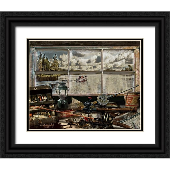 Murray Henderson Fine Art 32x26 Black Ornate Wood Framed with Double Matting Museum Art Print Titled - Untitled_Artwork