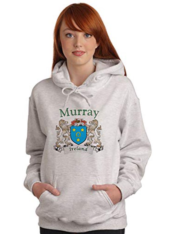 Murray Irish Coat of Arms Ash Hooded Sweatshirt