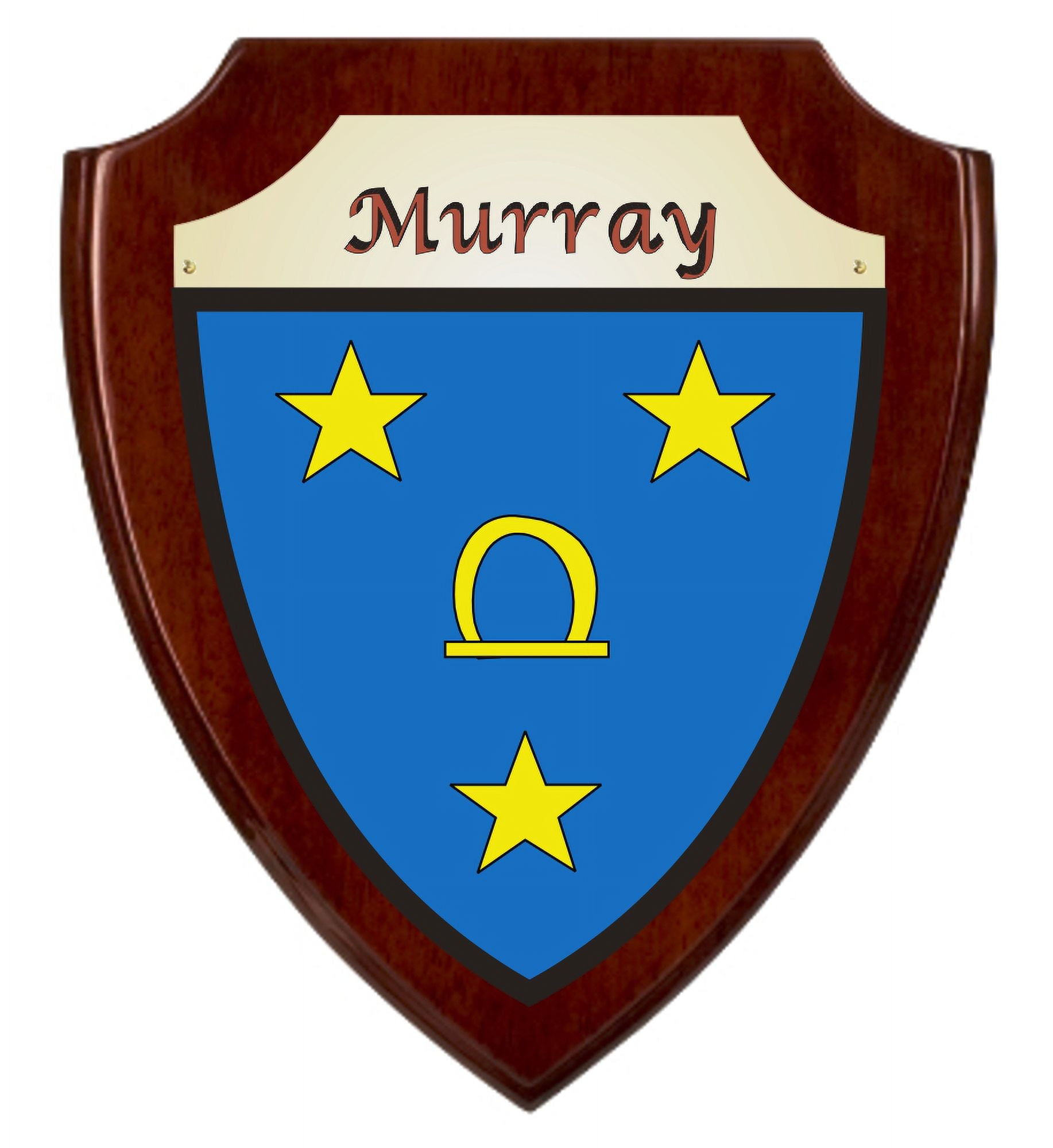 Murray Irish Coat of Arms Shield Plaque Rosewood Finish