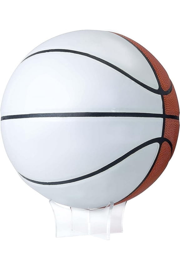 Goods Autograph Basketball with Stand - Four Panel Signature Ready Display Memorabilia Autographic Basketball Regulation Size 29.5"