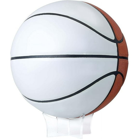Murray Sporting Goods Autograph Basketball with Stand - Four Panel Signature Ready Display Memorabilia Autographic Basketball Regulation Size 29.5"