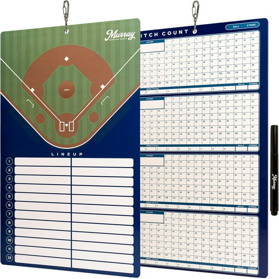 Murray Sporting Goods Baseball Team Colors Dry Erase Coaches Clipboard (Blue)