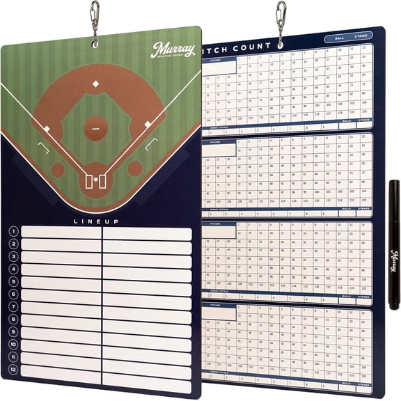 Murray Sporting Goods Baseball Team Colors Dry Erase Coaches Clipboard (Navy)