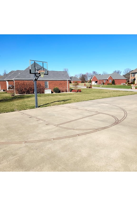 Goods Basketball Court Marking Stencil Kit for Driveway, Asphalt or Concrete | Court Marking Stencil Spray Paint Kit for Backyard Basketball Court (2.0)
