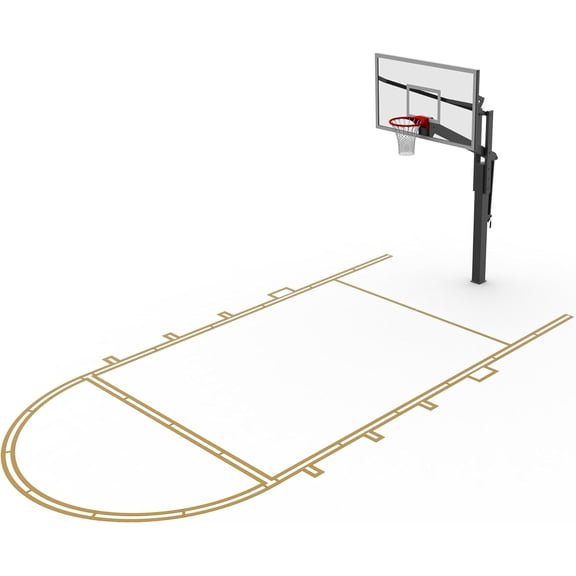Murray Sporting Goods Basketball Court Marking Stencil Kit Free Throw Lane/Key Only for Driveway, Asphalt or Concrete