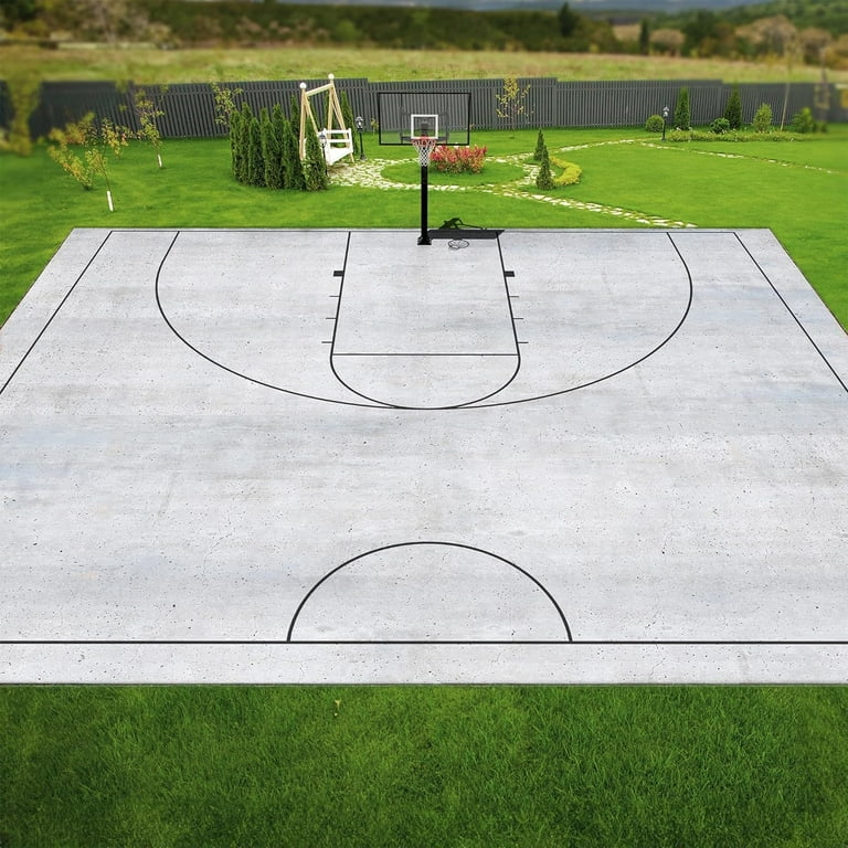 Murray Sporting Goods Half Court Basketball Court Marking Kit for Driveway, Asphalt or Concrete| Court Marking Stencil Kit for Backyard Basketball Court - Walmart.com basketball-court-color-template-basketball-courts-vector-stencils-library-basketball-basketball-field-color