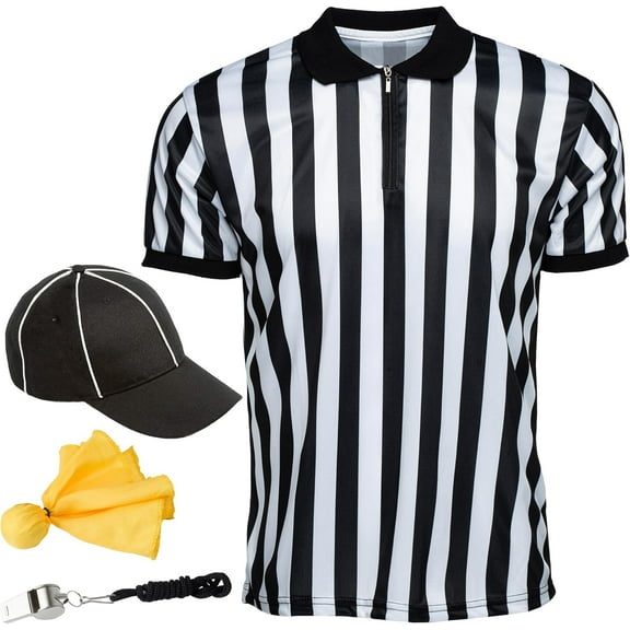 Murray Sporting Goods Referee 4-Piece Bundle - Referee Shirt, Hat, Flag, & Whistle (XX-Large)