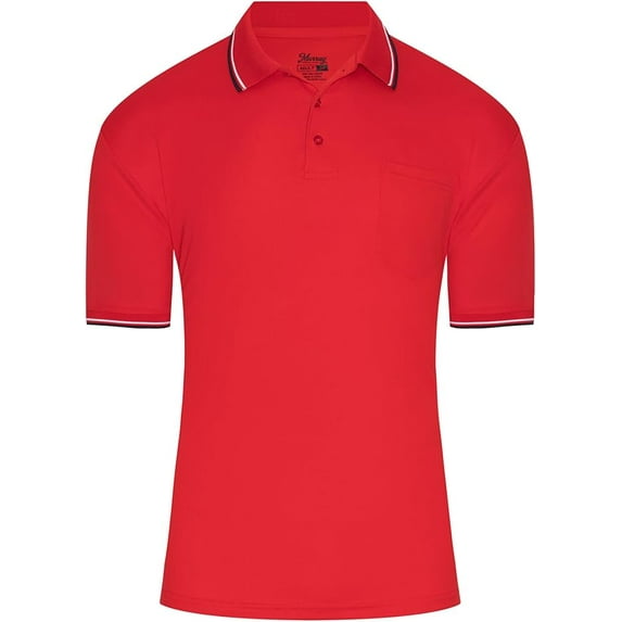 Murray Sporting Goods Short Sleeve Polo Baseball and Softball Umpire Shirt - Sized for Chest Protector (Red, XX-Large)