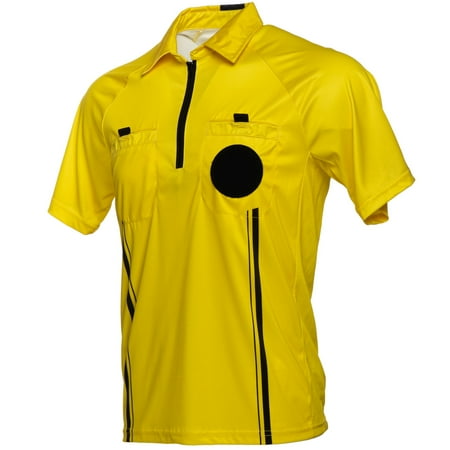 Murray Sporting Goods USSF Pro-Style Soccer Referee Jersey - Short Sleeve | Officials Short Sleeve Soccer Referee Shirt (Yellow, Small)