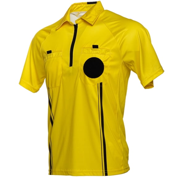 Murray Sporting Goods USSF Pro-Style Soccer Referee Jersey - Short Sleeve | Officials Short Sleeve Soccer Referee Shirt (Yellow, Small)