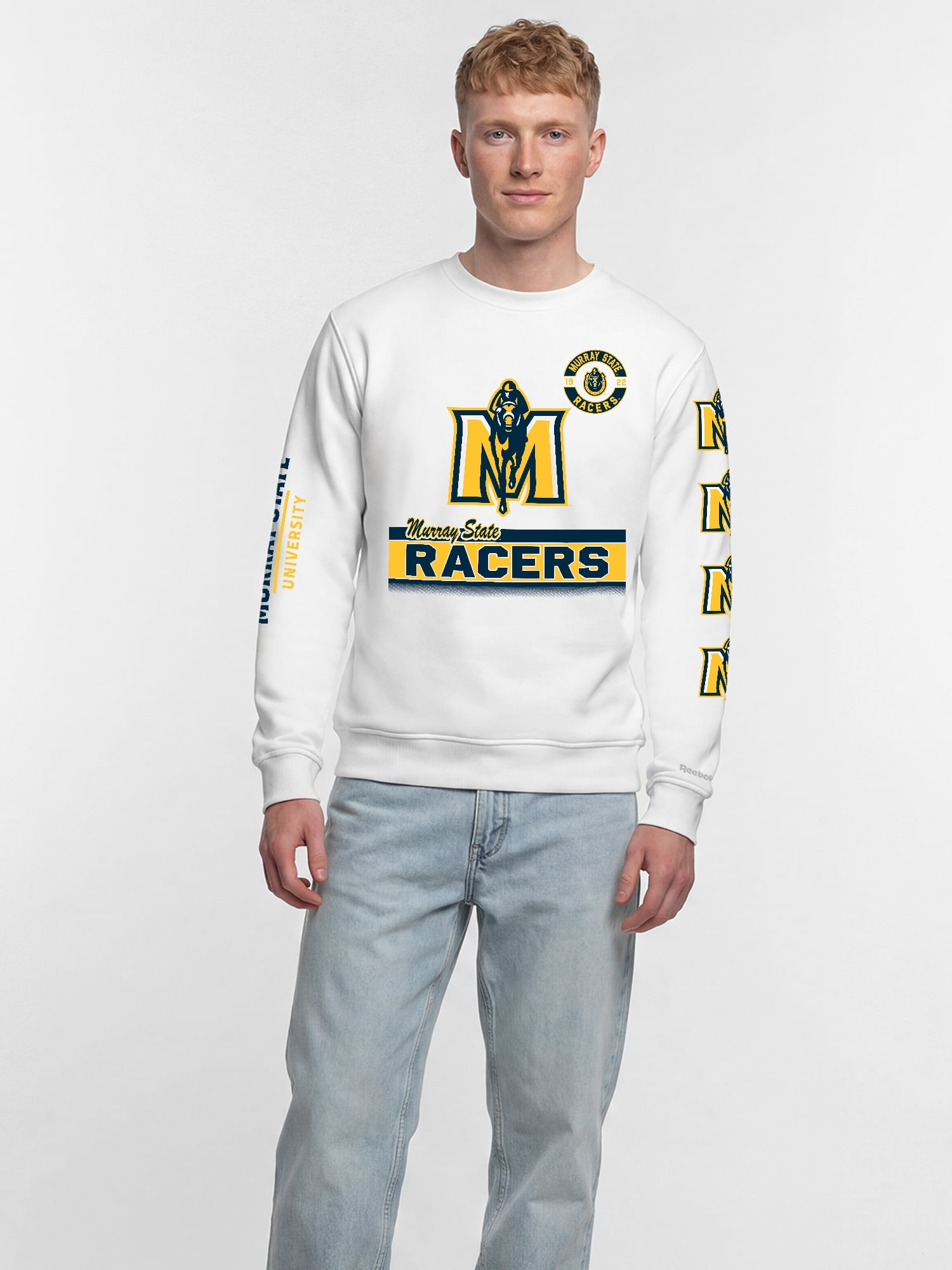 Murray State Racers Reebok Mens White Crew Sweatshirt
