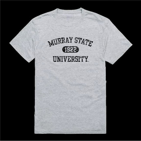 Murray State University Racers Distressed Arch College T-Shirt, Heather Grey - Medium