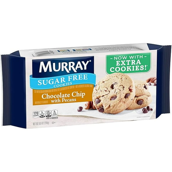 Murray Sugar Free Cookies, Chocolate Chip GMSwith Pecans, 8.8 Ounce Tray