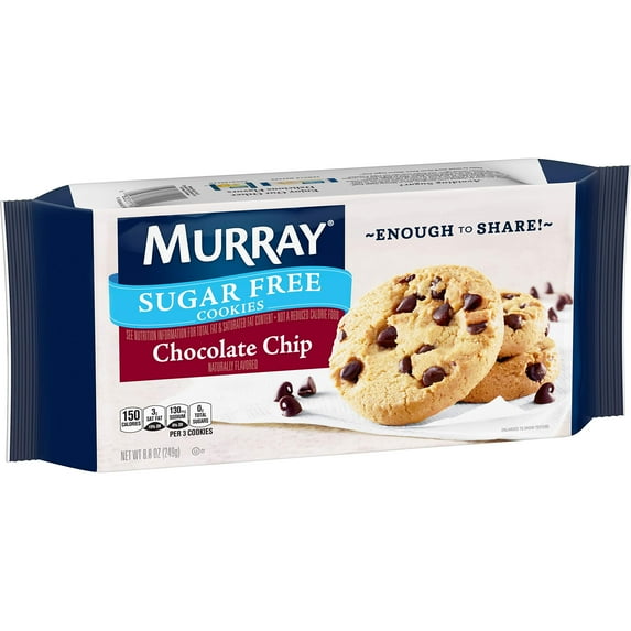 Murray Sugar Free Cookies, MMF7 Chocolate Chip, 8.8 Ounce Tray
