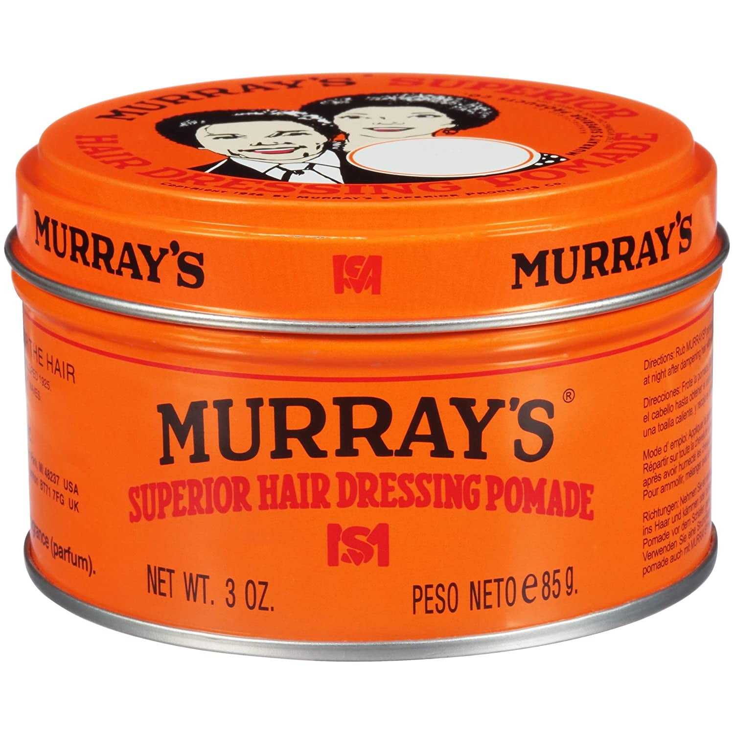 Murrays Superior Hair Dressing Pomade, Plastic Jar, 3 Oz