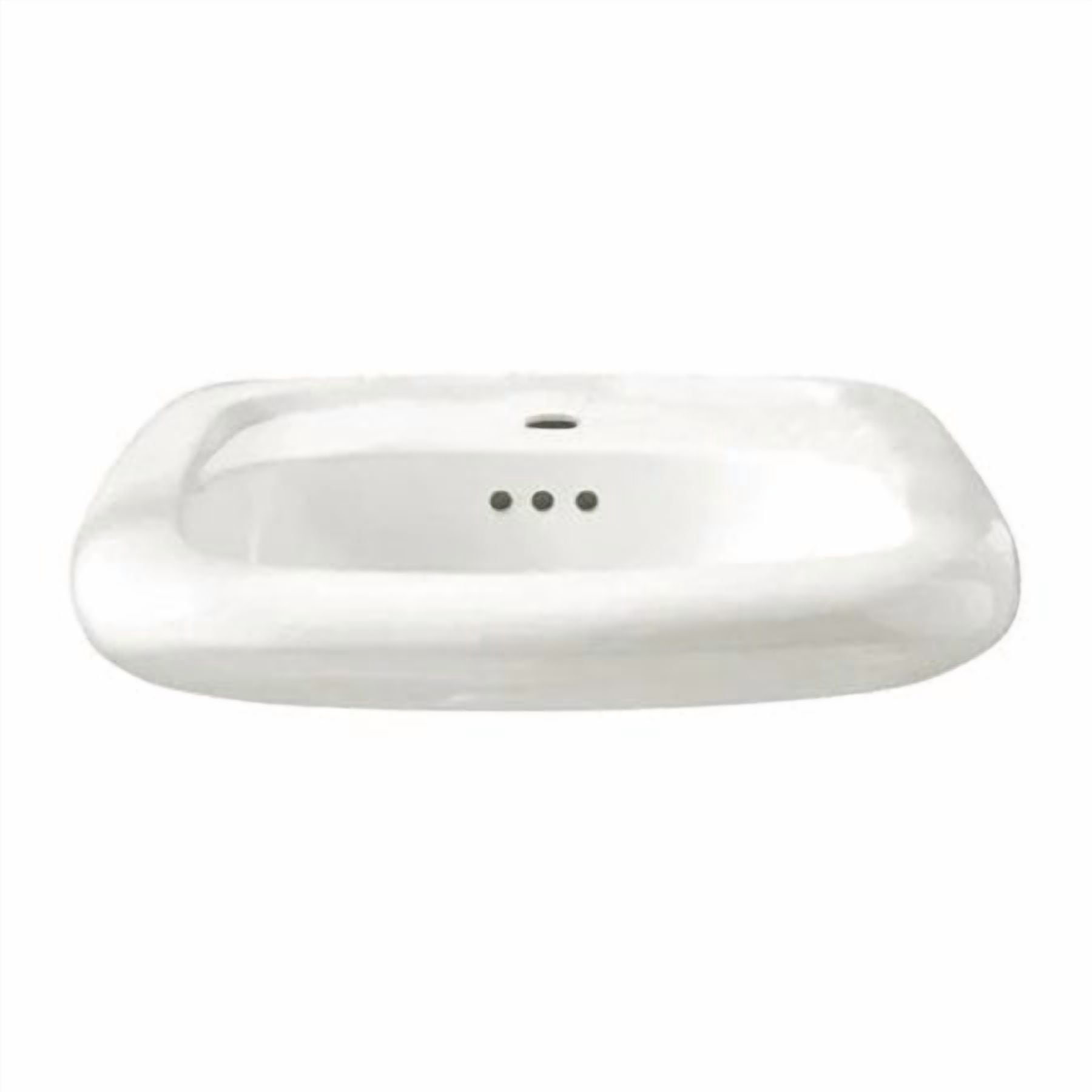 Murro Wall Hung Bathroom Sink with Overflow and Center Hole Only in White by American Standard Wall