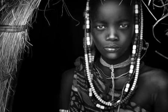 Mursi Girl Canvas Art - Hesham Alhumaid (12 x 18)