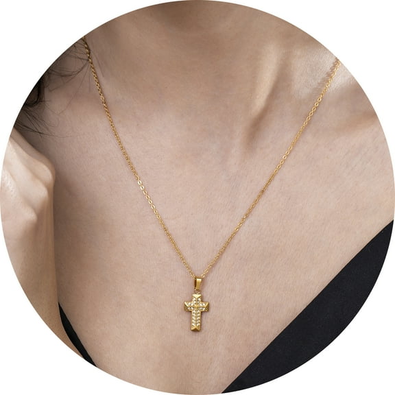 Murtoo Elegant Gold Plated Cross Necklace Collection with Sparkling Crystal Accents – Timeless Faith-Inspired Jewelry for Everyday Wear