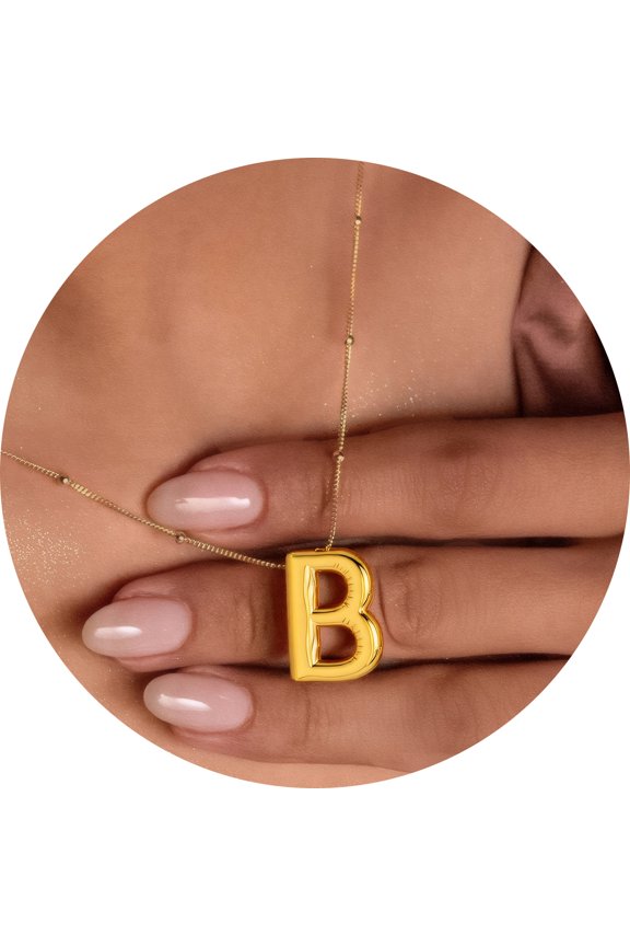 balloon initial necklace for women 18 inch alphabet letter pendant chain A to Z jewelry